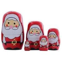Poupée de Noël en bois pour enfants, cadeau, poupée matriochka, décoration de salle de festival, fournitures de fête, Père Noël