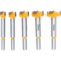 FENOPLASTICA5pièce Mèches Bois Aiguisé, 15mm, 20mm, 25mm, 30mm, 35mm L'installation de Portes Sphériques Bois, Tiroirs, Drill Bits pour Faire des Trous Propres à Fond Plat Dans le Bois