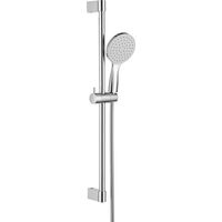 ONECE Ensemble Barre De Douche avec Flexible en Acier Inoxydable, Grande Douchette à Mains Φ12cm, Support de Douche Réglable en Hauteur, Colonne De Douche Montage Mural Sans Robinetterie, Chromé