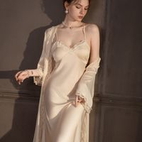 Peignoir de bain kimono en satin et soie pour femme