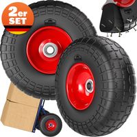 GARDEBRUK® Ruedas de Carretilla Set de 2 Caucho Macizo de Poliuretano Antipinchazos Eje 20 mm Capacidad de Carga de 200 kg