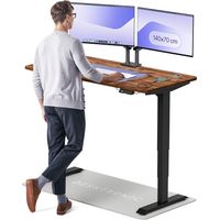 Desktronic Bureau assis debout HomePro - 140x70cm - Noyer/Noir