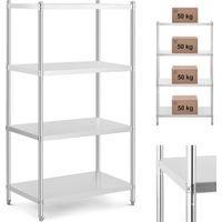 Metall-Lagerregal für Catering bis 200 kg, 100 x 60 x 180 cm