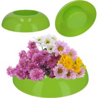 KADAX Ikebana aus Kunststoff, Blumentopf, Blumenschale, rund, 12 cm, Grün