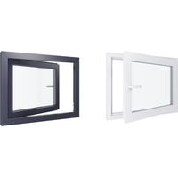 Finestra in PVC - Triplo vetro - Bicolore - Bianco e grigio - 900 mmx800 mm cm