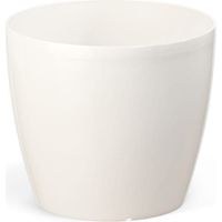 Weißer Kunststoff-Blumentopf 25x22 cm klassisch glatt Magnolia