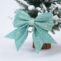 4er Set Glitzer-Weihnachtsschleifen - Weihnachtsbaumschmuck - Rosa