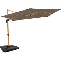 Vonroc – Parasol cantilever 300x300cm – Ensemble complet avec 4 dalles triangulaires – Rotation 360° et inclinaison – Toile UPF 50+ – Housse de protection incluse