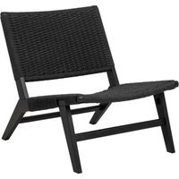 Sillón Norsica 843, Negro, 72x64x79cm, Cuerda, Patas: Madera, 0
