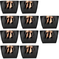 Sacs cadeaux élégants noirs avec anse dorée pour produits cosmétiques et boutiques de luxe