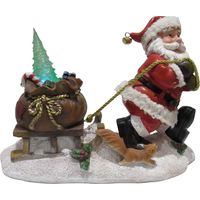 Light Up Christmas Car Santa Figurine (Xmas Driving LED Ornament Decoration)