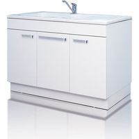 Meuble sous-évier 3 portes blanc hydrofuge Top 19 mm 120 x 60 mm - GENTE MEUBLES