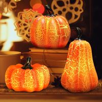 Ensemble de 3 lanternes citrouilles - Décoration d'Halloween - Citrouille lumineuse - Citrouille vintage