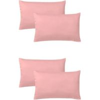 KLULK Set 4 Federe Per Cuscini Per Bambini 40x60 Cm,In Puro Cotone 100% Fibra Naturale In Tinta Unita Salome Made In Italy