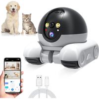 Robot de Caméra, Caméra pour Animaux de Compagnie à Double Objectif 1080p, de sécurité Intérieure WiFi, Suivi du Mouvement, Conversation à Deux Voies
