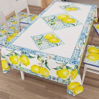 PETTI Artigiani Italiani - Tovaglia Antimacchia Rettangolare Copritavolo Cucina Disegno Vietri 01 X6 Posti (140x180 cm) 100% Made in Italy