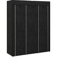 Armadio Guardaroba Salvaspazio 8 Ripiani 125x43x162,5 cm in Tessuto Nero