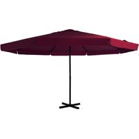 Ombrellone da giardino con palo in alluminio bordeaux da 500 cm 020008107