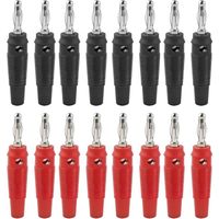 16 Pièces Fiches Bananes, 4mm Fiche Enceinte Audio, fiche Enceinte Audio Haut Parleur Connecteur pour Raccorder Les Enceintes HiFi, Amplis, ampli-Tuners et Chaînes Stéréo, Noir Rouge