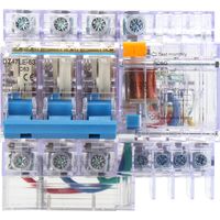 Disjoncteur différentiel 3P+N 63A DZ47LE-63 C63 transparent, interrupteur de protection contre les fuites pour usage domestique, 63 ampères