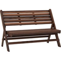 Panchina da Giardino 2 Posti Pieghevole a Doghe in Legno di Pino, 122x63x83 cm, Carbonizzato