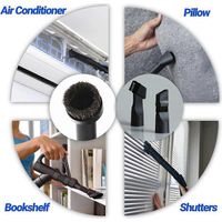 Lot de 7 brosses pour aspirateur avec adaptateur : brosse ronde souple en crin de cheval de 3,2 cm (1,25 pouce) pour sols et tissus d'ameublement.