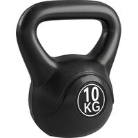 Kettlebell 10kg per Sport e Fitness con Base Piatta e Impugnatura, Kettlebell Pesi per Allenamento Home Gym Casa e Palestra, 25x19x28 cm, Nero