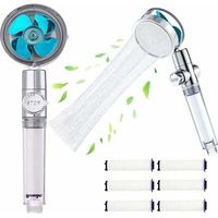 Pommeau de Douche Haute Pression, Wappiot Pommeau Douchette Douche Salle de Bain, Pommeau douche Anti Calcaire Système de Filtration avec 4 éLéMents Filtrants en Coton PP pour Salle de Bain