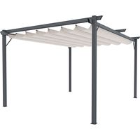 Gazebo Pergola 3 x 4 M Pergolato Con Telo Bianco Impermeabile Retrattile Richiudibile Struttura In Acciaio Bianco Per Giardino Terrazzo Piscina Esterno Fiere Campeggio Design Elegante Moderno - Colore
