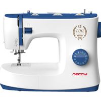 Necchi Macchina Da Cucire K432A - 32 Punti, Asola Automatica 1 Fase, Bianco E Blu