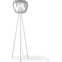 Lampadaire Trépied Argenté en Métal Cm. 42x165h