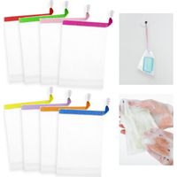 12 stuks zeepzakjes, nylon schuimnetten, peeling-zeepzakjes van netweefsel met trekkoord, zeep, mesh-tas voor baden, gezichtsreiniging, gereedschap (willekeurige kleurkeuze)