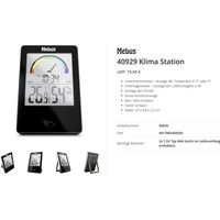 Mebus Thermo-/Hygrometer Schwarz 40929