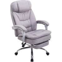 Fauteuil de bureau Troy en tissu avec repose-pieds Gris