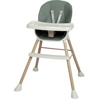 Dekko Baby High Chair Safe Feeding 6-In-1 Removable Seat Tray Adjustable Green