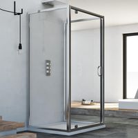 Duschkabine 3-seitig Klarglas h 185 mod. Sintesi Trio 1 Tür 80x90x80 Öff. 90 cm
