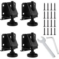 4pcs Adjustable Flat Foot Hex Nut Lock Furniture Leg Leveler with Locking Nut for Furniture Black