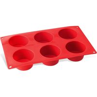 Dr. Oetker 1251 Stampo da 6 Muffin, in Silicone, Linea Flexxibel, Colore - Rosso Acceso