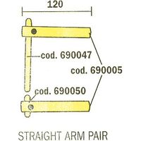 Jeu de bras droits, longueur 120mm + jeu d'électrodes droites Telwin 803151