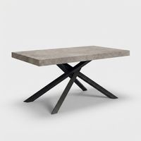 Table Ă manger extensible moderne 12 places 160/260x90 Shangai - Gris clair