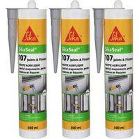 3er-Set Acryl-Dichtstoffe SIKA Sikaseal 107 Fuge und Riss - Grau - 300ml