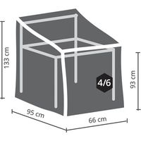 Perel – Housse salon de jardin pour 4–6 chaises empilables 66 x 95 x 133 cm – Résistante à l’eau et aux UV – Tissu polypropylène respirant – Protection extérieure