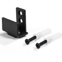 1 pc matériel en acier noir porte de grange coulissante bas mur montage Guide de sol avec vis