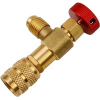 BEBUSINGOTO Adaptateur de Valve de Réfrigérant - 1/4"- 5/16" Soupape de Sécurité Climatisation Adaptateurs Rapides en Laiton - pour Le Contrôle du Débit de Climatisation