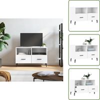 Meuble TV Blanc 80x36x50 cm Bois d'ingénierie - Meuble Tv - Meuble Multimedia - Rangement Tv - Meuble Blanc - Meuble Design