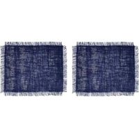 Mikasa Jute Placemats, Set of 2, Blue rectangular placemats for rustic dining tables, 35 x 45 cm, Anti-slip, Natural Design