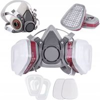 Rosfix Set Atemschutzmaske 6200 – Halbmaske mit 7-teiligem Filtersystem Silikon & Kunststoff Für Lackieren, Malen, Industrie Schutzmaske gegen Staub & Dämpfe