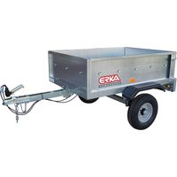 Remolque coche acero galvanizado de 128x92cm. Carga útil 385kg. MMA 450kg. Para jardín y bricolaje.