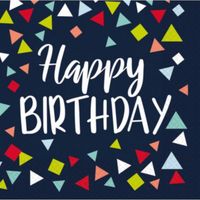 Lot de 16 Serviettes en papier écologique et compostables -Happy Birthday - Joyeux Anniversaire - 33 x 33 cm