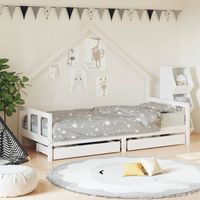 Cadre de lit enfant tiroirs blanc 90x200 cm bois de pin massif vidaXL